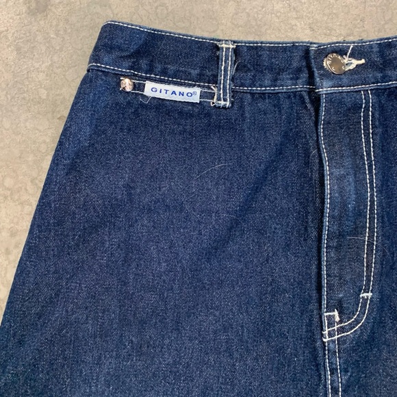 Vintage 80s Gitano Dark Denim Long Midi Jean Pencil Skirt M - Picture 3 of 11